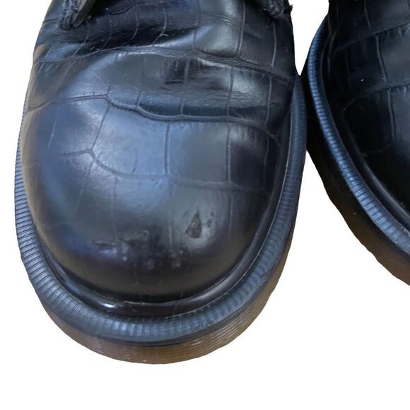 Dr. Martens Black Pascal Croco Embossed Boots ~ Size US 6 - Picture 3 of 12